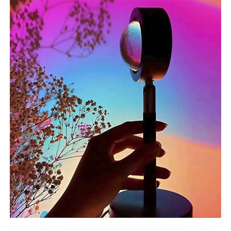 Підлогова лампа захід сонця з пультом Golden LED Sunset Lamp 23 см. RGB проекційний світильник-торшер