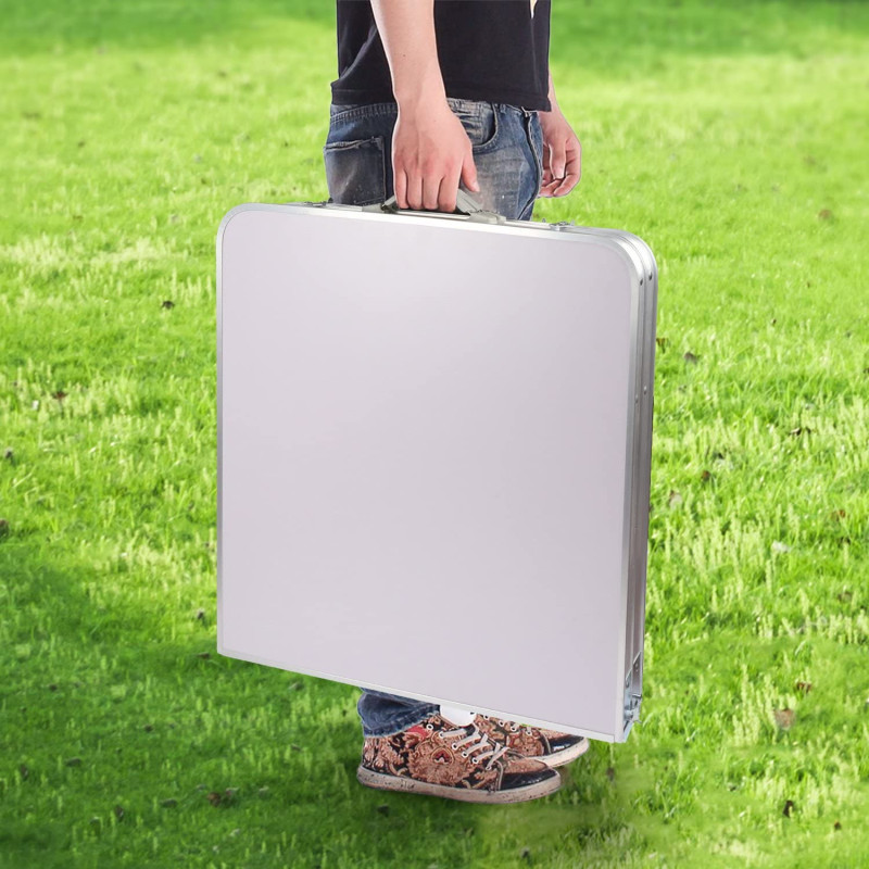 Розкладний стіл для пікніка з 4 стільцями + Мангал Easy Camping набір для кемпінгу (Білий)