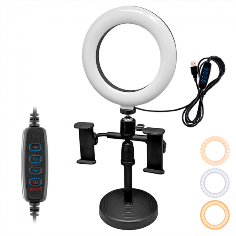 Кільцева led настільна лампа PHONE LIVE FILL LIGHT (WN-20)