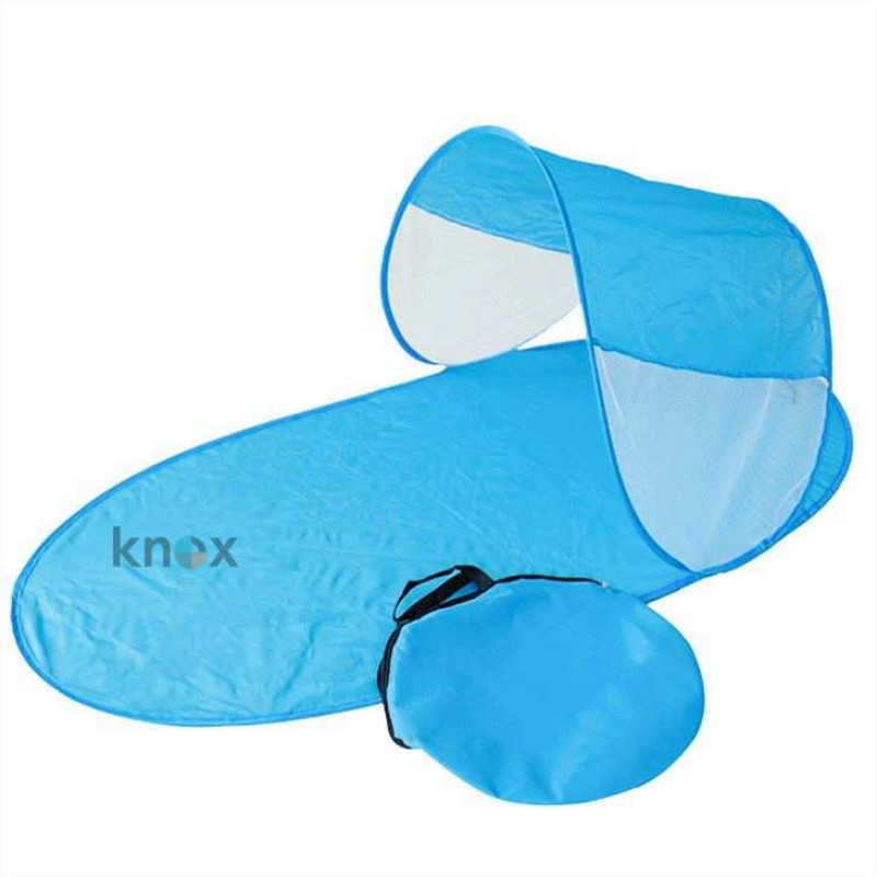 Дитячий пляжний намет з підстилкою та захистом від сонця Stripe 180х80 см блакитна підстилка з навісом для кемпінгу