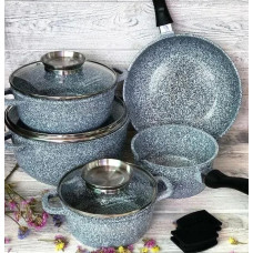 Набір посуду Edenberg 10 предметів з антипригарним покриттям (EB-8110) Набір каструль