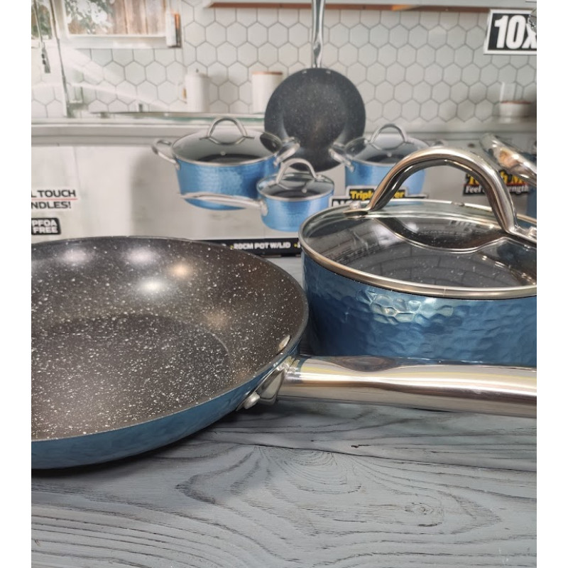 Набір посуду 7 предметів з мармуровим покриттям антипригарним A-Plus 3015 Набір каструль