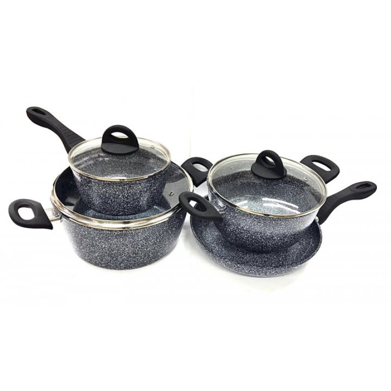 Набір посуду Benson 7 предметів антипригарного покриття (BN-577) набір алюмінієвих каструль