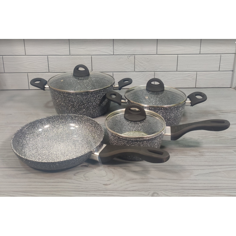 Набір посуду Benson 7 предметів антипригарного покриття (BN-577) набір алюмінієвих каструль