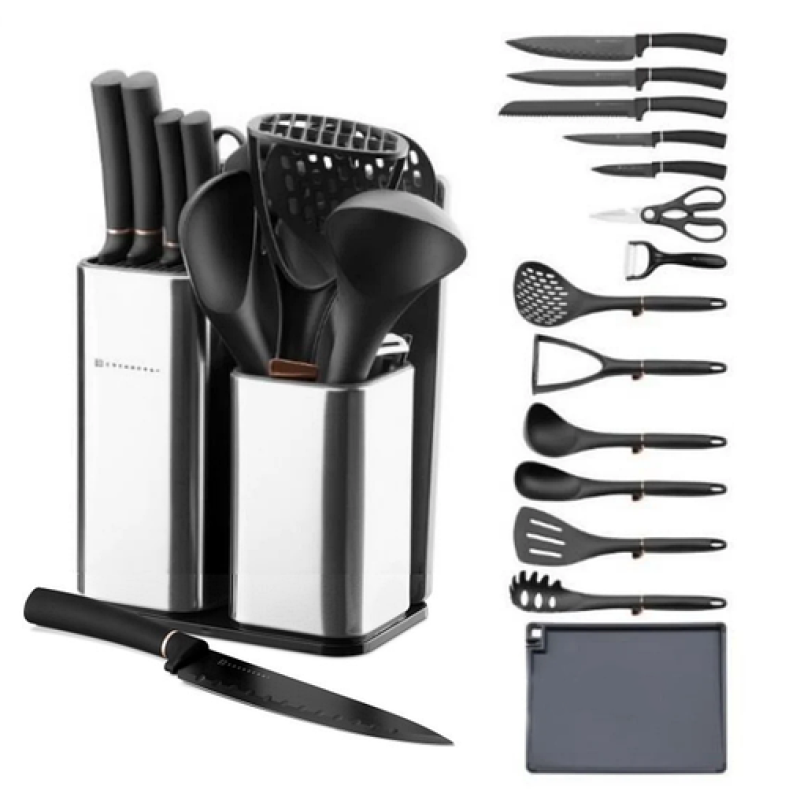 Великий набір кухонного приладдя з ножами, на підставці Edenberg / Набір ножів та приладдя для кухні з 14 предметів (EB-3615) Великий набір кухонного приладдя з ножами, на підставці Edenberg / Набір ножів та приладдя для кухні з 14 предметів (EB-3615)