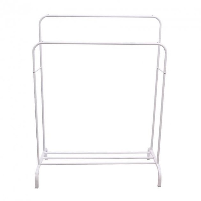 Подвійна вішалка для одягу та взуття Double floor Hanger підлогова біла