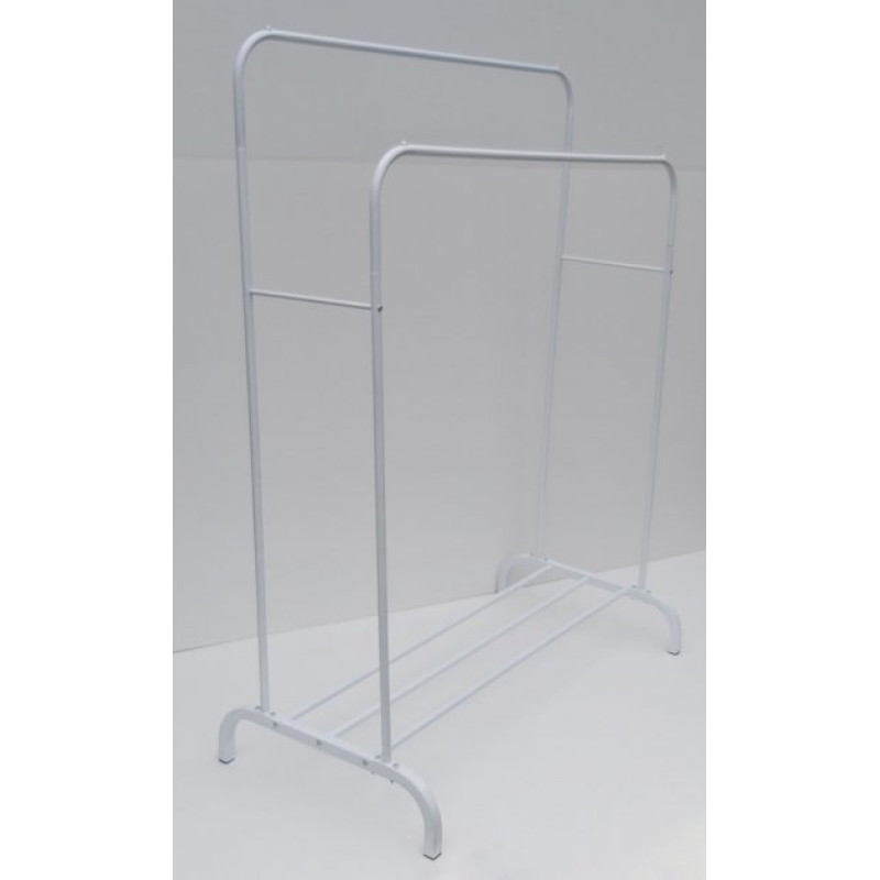 Подвійна вішалка для одягу та взуття Double floor Hanger підлогова біла