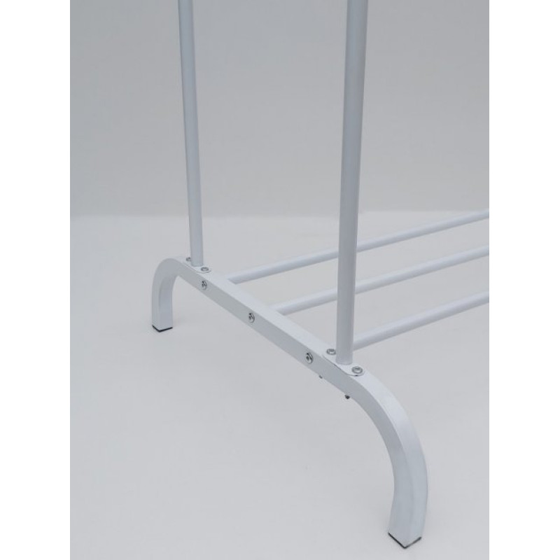 Подвійна вішалка для одягу та взуття Double floor Hanger підлогова біла