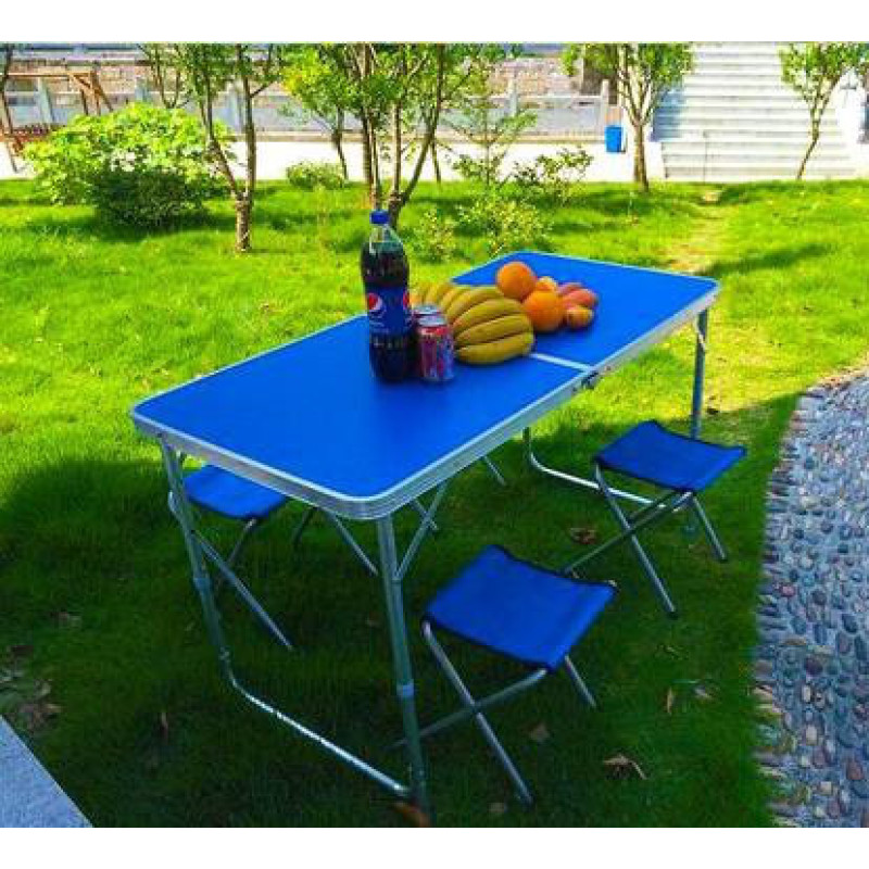 Розкладний стіл для пікніка з 4 стільцями FT-2107 стіл-валіза (Синій) Розкладний стіл для пікніка з 4 стільцями FT-2107 стіл-валіза (Синій)