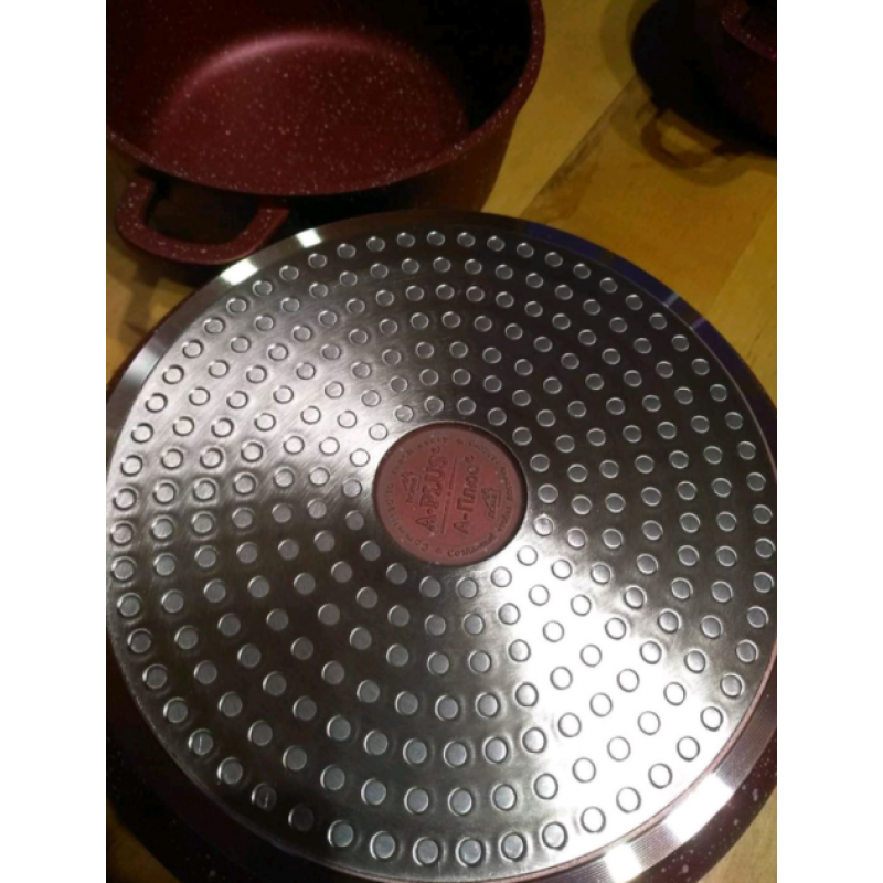 Набір посуду з мармуровим покриттям A-Plus 8 предметів (A-Plus 1507) Brown