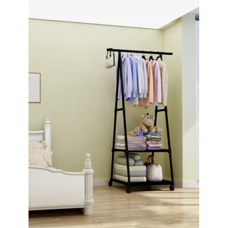 Вішалка підлогова для одягу Outwear Rack пересувна на коліщатках the new coat rack Чорна Вішалка підлогова для одягу Outwear Rack пересувна на коліщатках the new coat rack Чорна