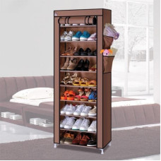 Складаний стелаж для зберігання взуття на 10 полиць Shoe Rack шафа з полицями взуття 60 х 30 х 160 (Коричнева)