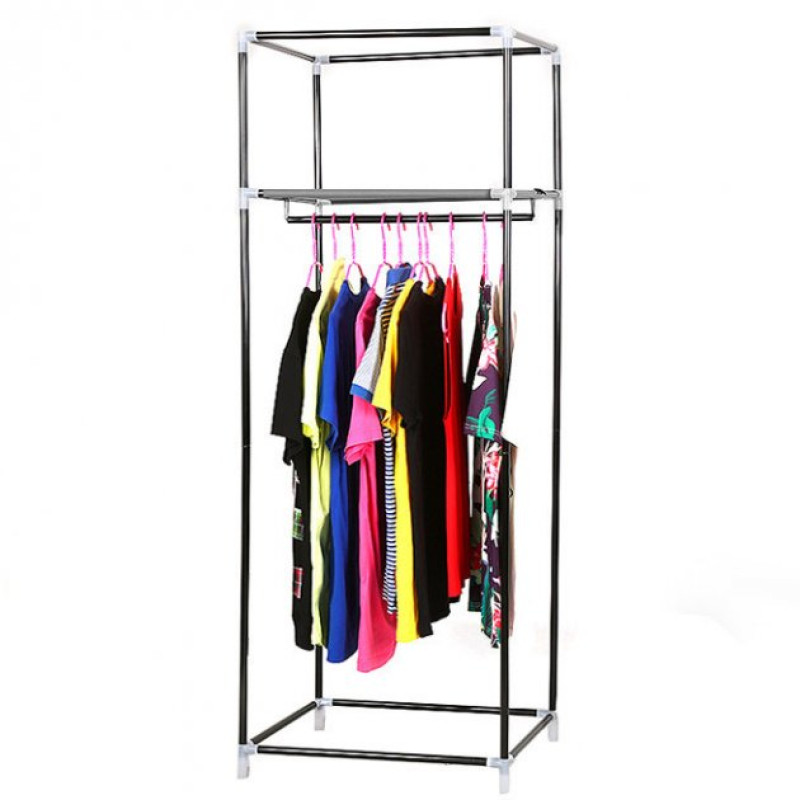 Портативна шафа-органайзер Hanging Clothes тканинна на 2 секції зі швидкою збіркою (Сірий)