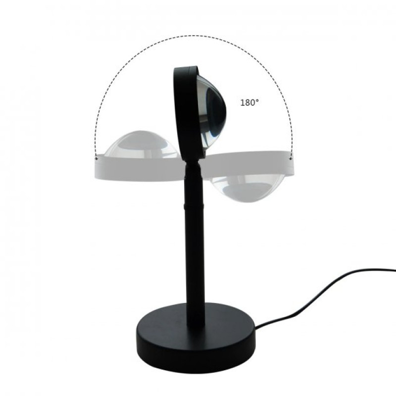 Різнокольорова лампа захід сонця + пульт Golden LED Sunset Lamp RGB 28 см. проекційний світильник-торшер