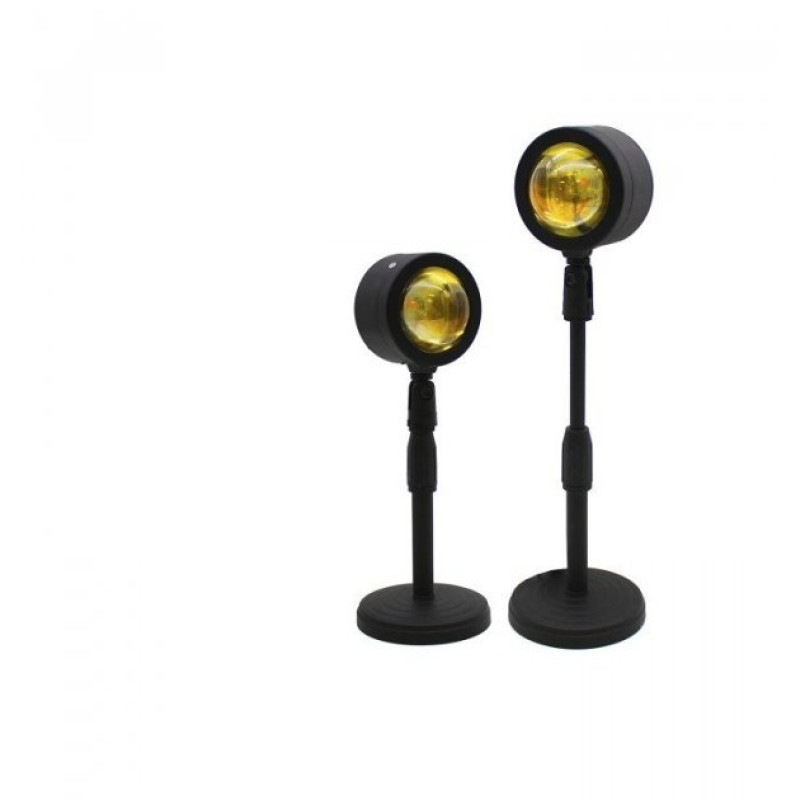 Різнокольорова лампа захід сонця + пульт Golden LED Sunset Lamp RGB 28 см. проекційний світильник-торшер