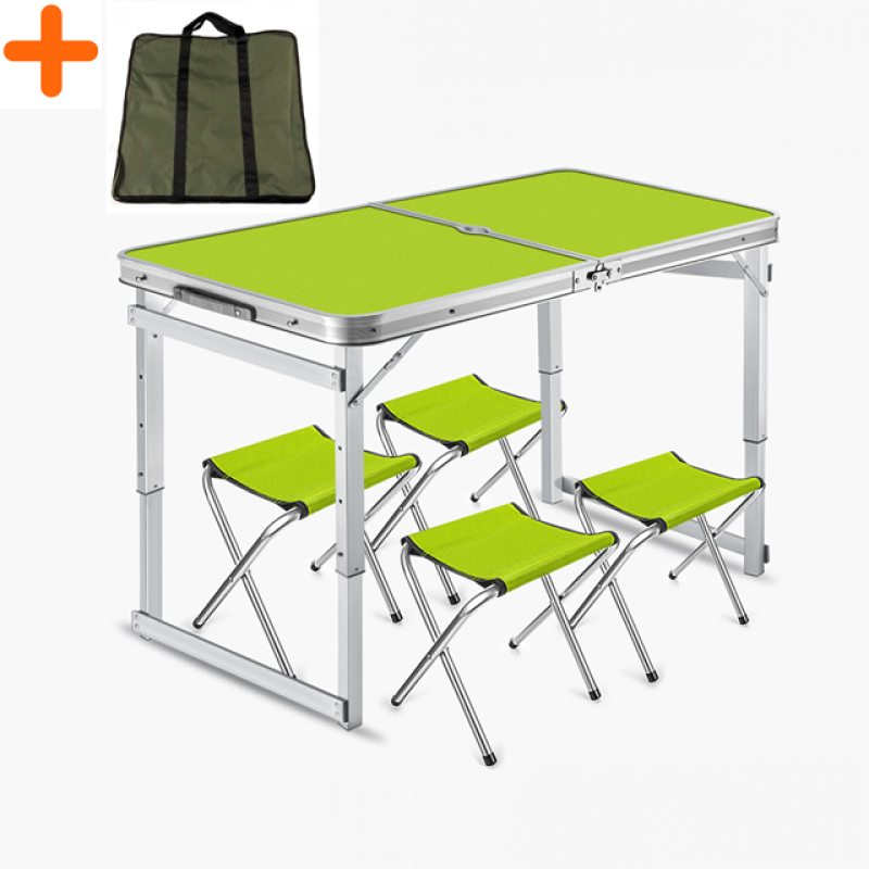 Посилений стіл + чохол для розкладного пікніка з 4 стільцями Easy Camping (Зелений)