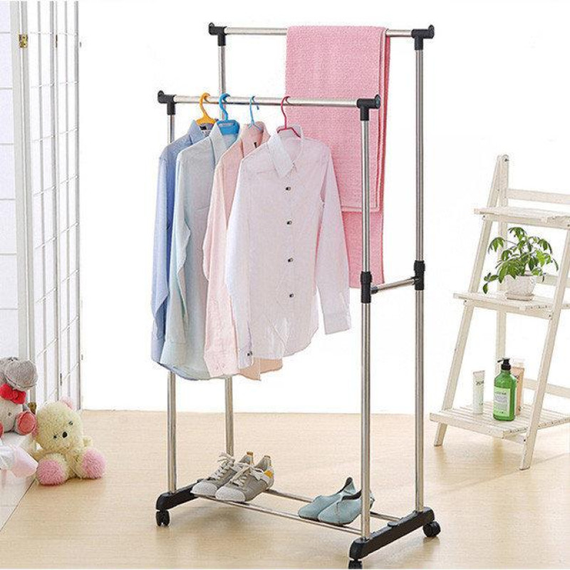 Телескопічна вішалка-стійка для одягу Double-Pole Casual Hanger (339 LR)