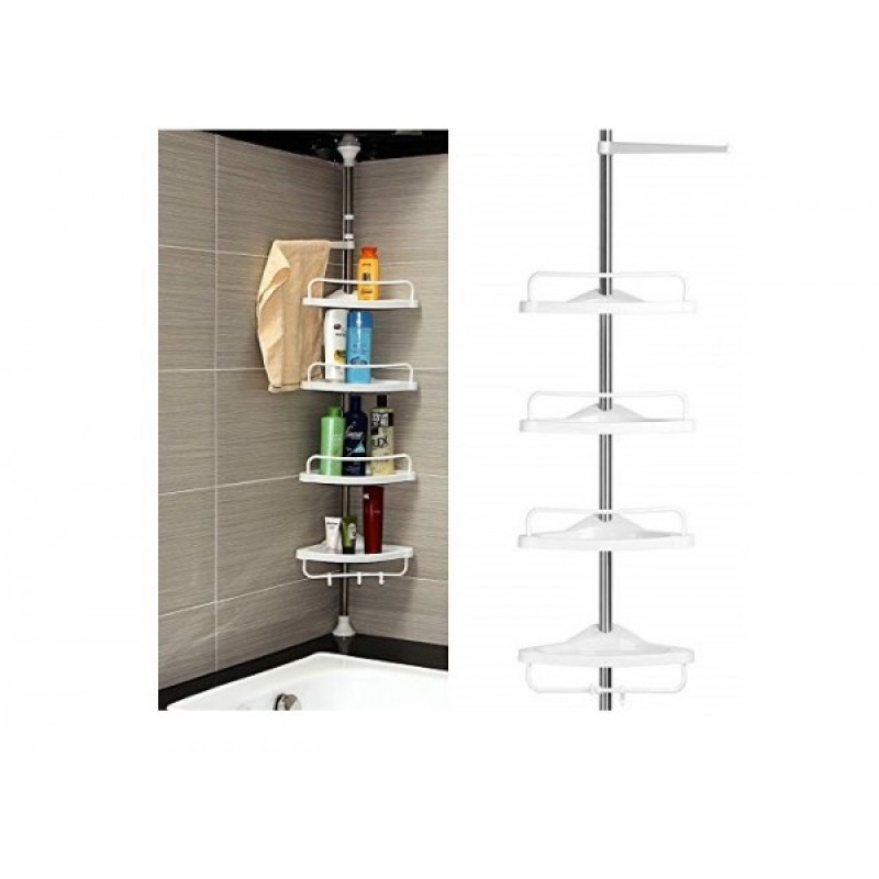 Кутова полиця-органайзер для ванної кімнати Multi Corner Shelf (TW26) 4 яруси регульованих по висоті