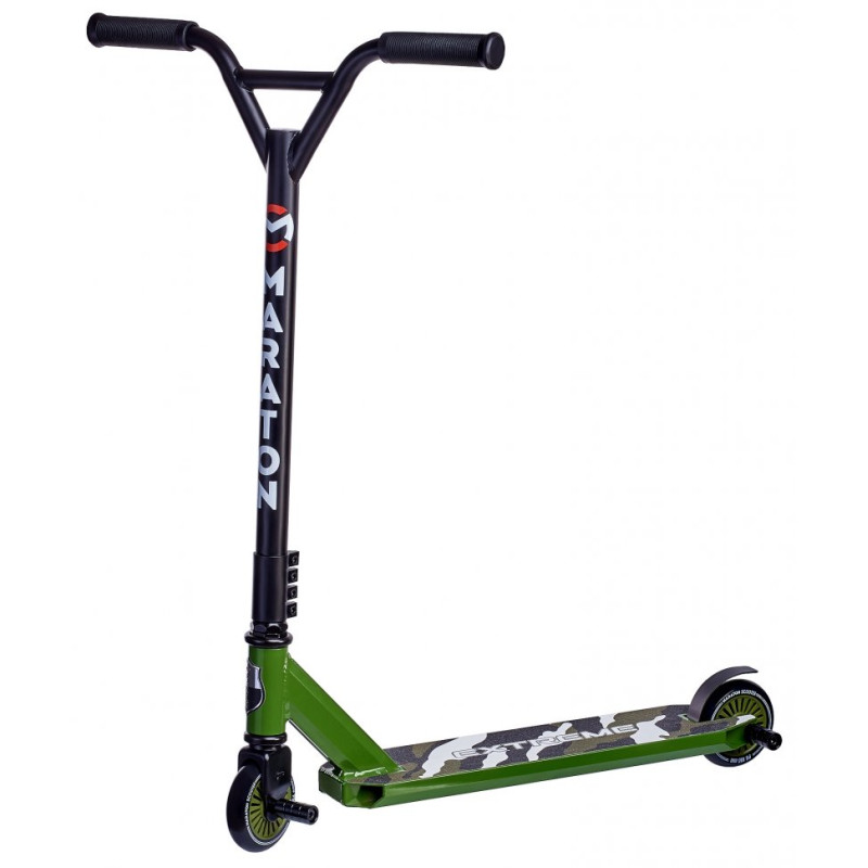 Самокат Maraton Extreme трюковий з алюмінієвою рамою та пегами (Зелений)