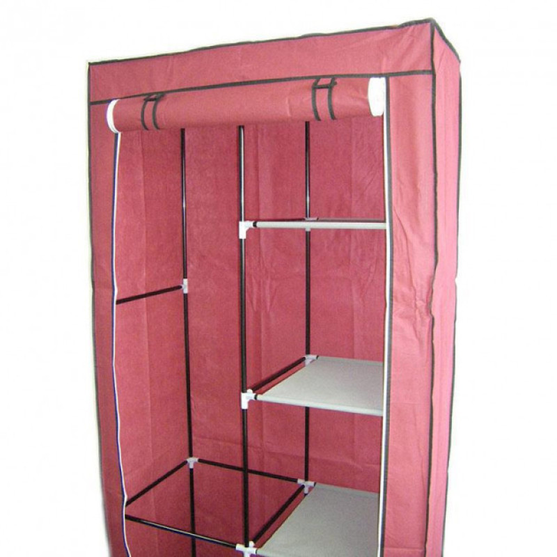 Портативний шафа-органайзер Hanging Clothes на 2 секції 105x45x170 (Бордовий)