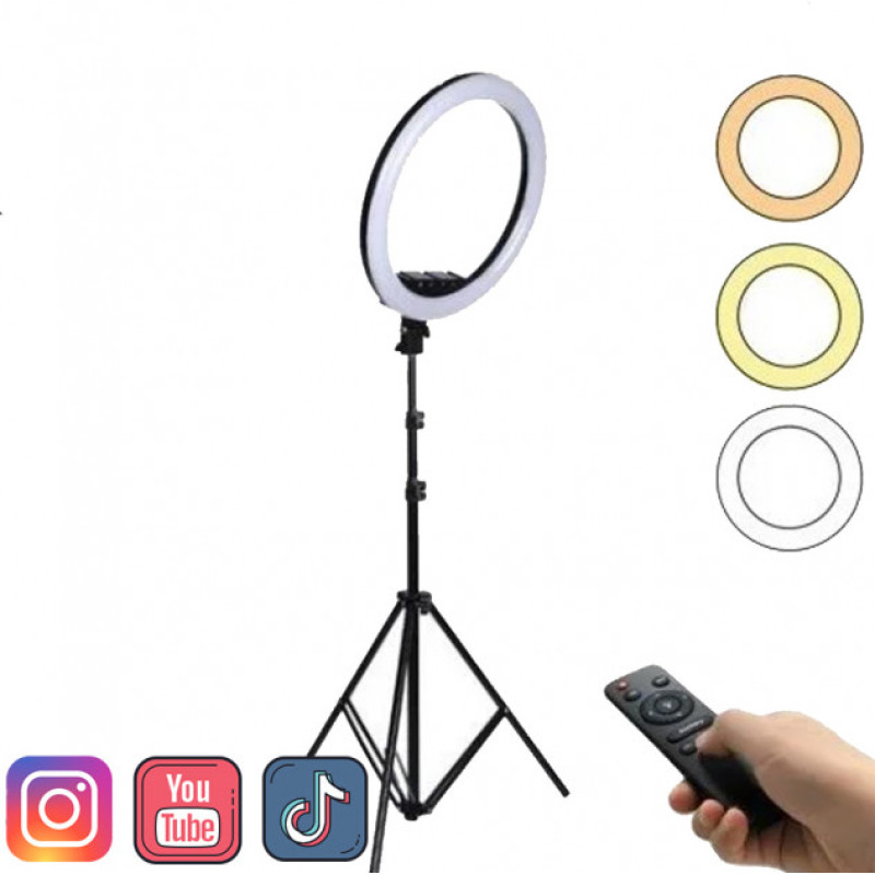 Кільцева LED лампа Ring Lite 36 см AL-360 зі штативом та пультом 220V