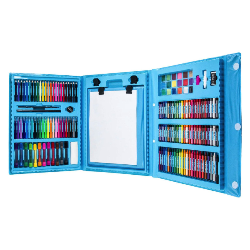 Набір для малювання та дитячої творчості Easy Paint 208 предметів у валізі + мальберт Blue (NT2081)