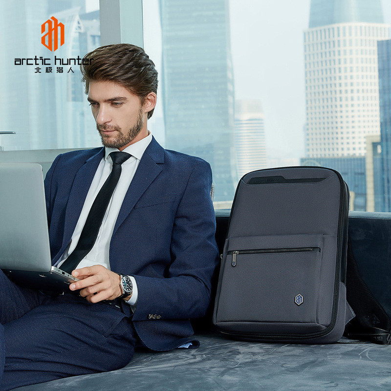 Ультратонкий міський рюкзак для ноутбука 15.6 Arctic Hunter B00410 діловий портфель (Gray)