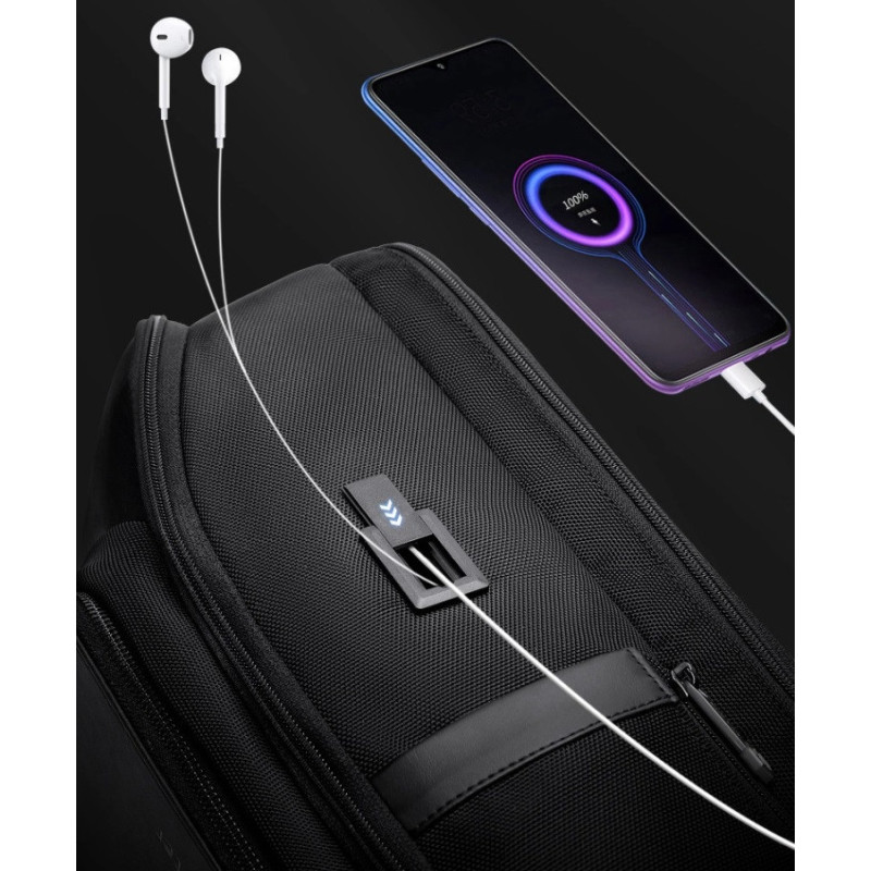 Дорожній рюкзак для ноутбука 15.6 Arctic Hunter B00403 із трьома відділеннями 25 літрів (Black)