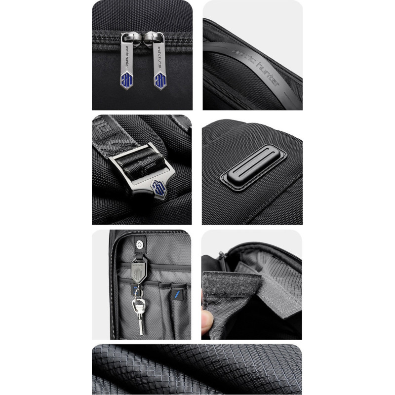 Дорожній рюкзак для ноутбука 15.6 Arctic Hunter B00403 із трьома відділеннями 25 літрів (Black)