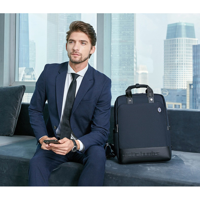 Міський рюкзак - сумка для ноутбука 15.6 Arctic Hunter B00398 діловий портфель (Blue)