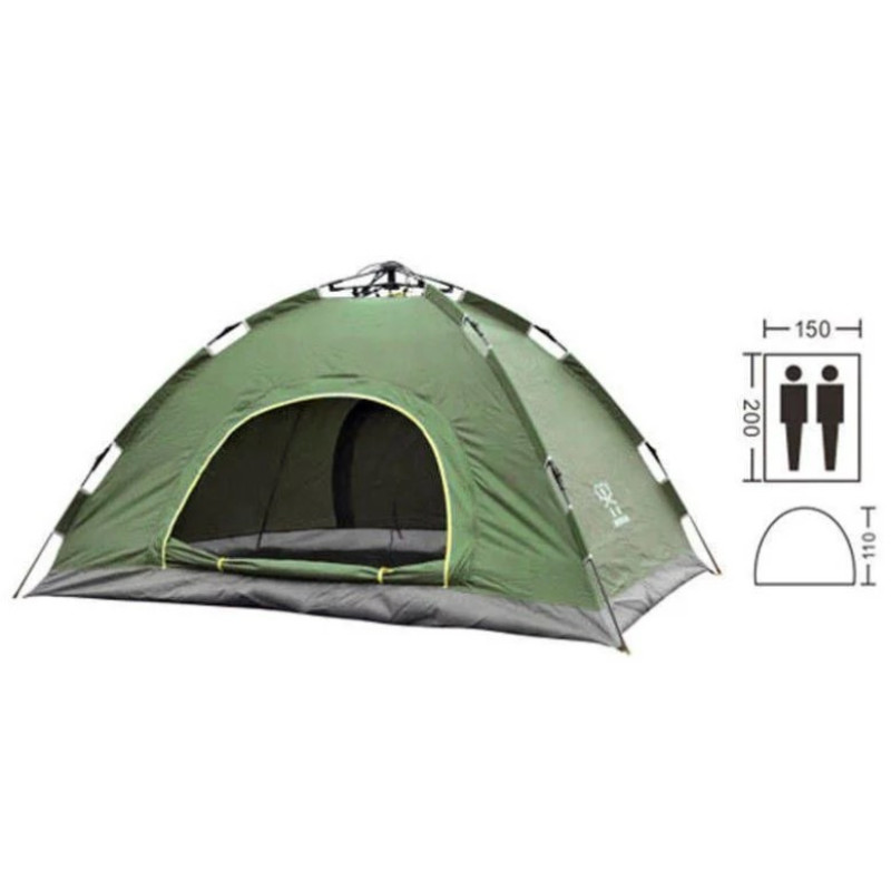 Автоматичний намет Autocamp 2 місний туристичний для кемпінгу з каркасом (Зелений)