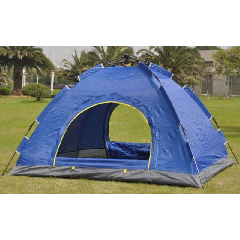 Автоматичний намет Autocamp 4 місний туристичний для кемпінгу з каркасом (Синя)