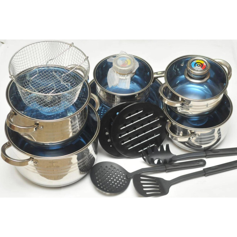 Уникальный набор посуды 18 предметов Royalty Line RL-1801B многослойное капсульное дно