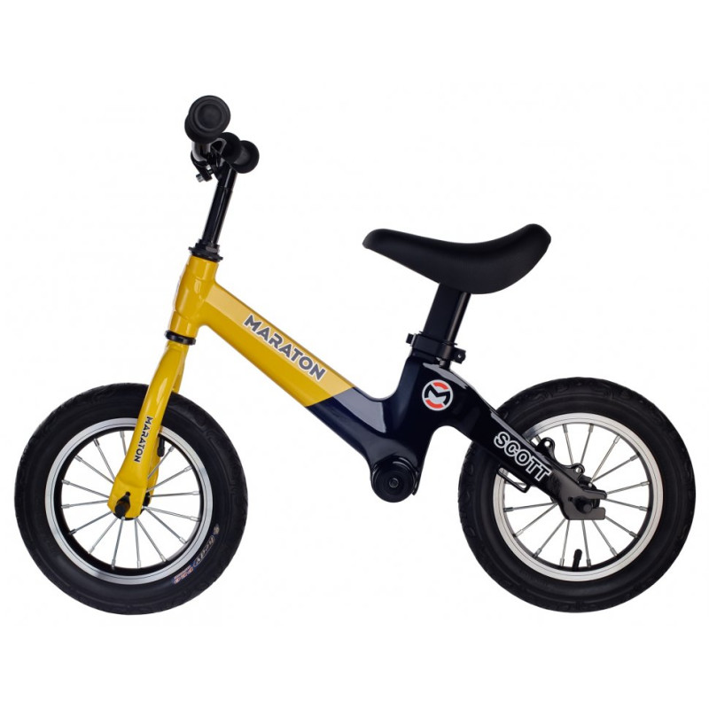 Біговел Maraton Scott з колесами 12" | велобіг для дітей від 3 років (Жовтий)