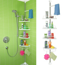 Кутова полиця-органайзер для ванної кімнати Multi Corner Shelf (TW26) 4 яруси регульованих по висоті