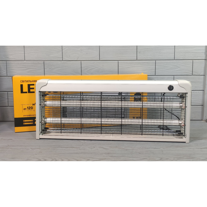 Знищувач комах, світильник пастка для мух та комарів LEBRON 2x20w до 120 м2 Інсектицидна ультрафіолетова лампа Знищувач комах, світильник пастка для мух та комарів LEBRON 2x20w до 120 м2 Інсектицидна ультрафіолетова лампа