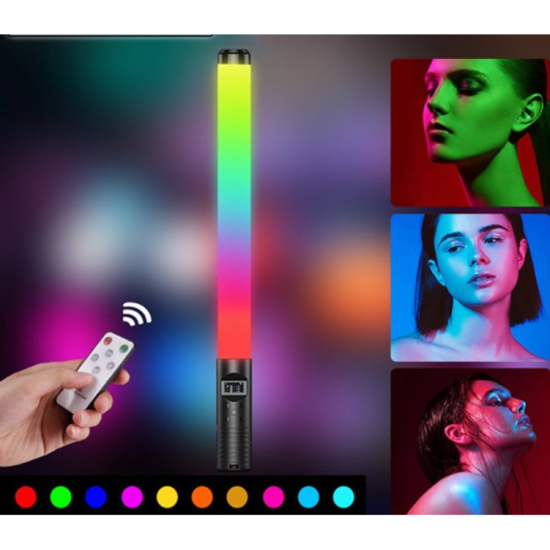 Лампа меч Led Stick Lamp RGB різнокольорова лампа-жезл для блогерів селфі стик з пультом