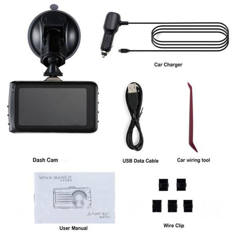 Автомобільний відеореєстратор DVR H37 Full HD 3" LCD 4 із сенсорним екраном
