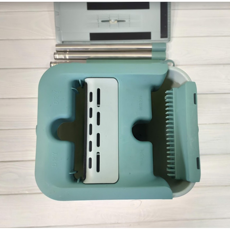 Комплект швабра з відром Clean Pro Mop із системою авто-віджиму для швидкого прибирання CM-1211 Blue Комплект швабра з відром Clean Pro Mop із системою авто-віджиму для швидкого прибирання CM-1211 Blue