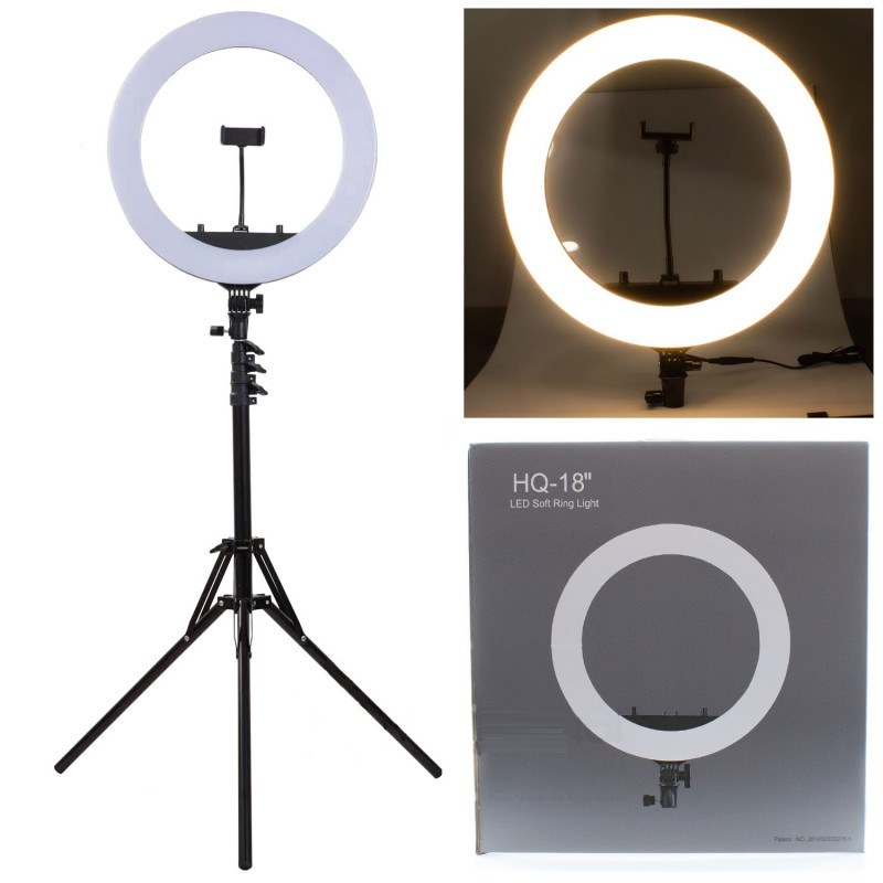 Кільцева LED лампа Ring Light 45 см + штатив (HQ-18)