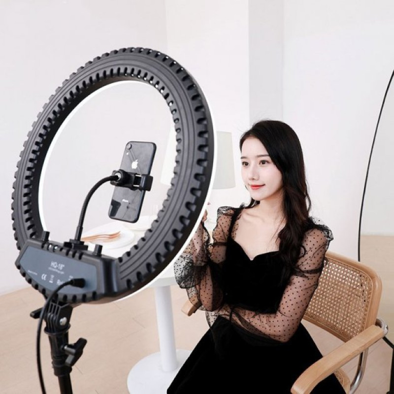 Кільцева LED лампа Ring Light 45 см + штатив (HQ-18)