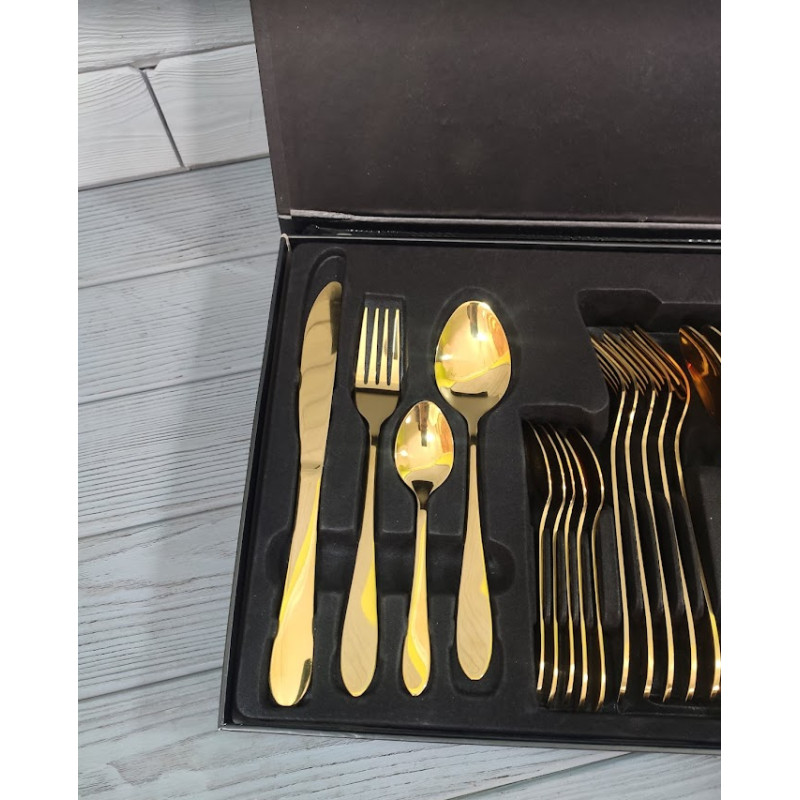 Набір столових приладів (24 предмети) A-Plus GOLD 1421 Набір столових приладів (24 предмети) A-Plus GOLD 1421