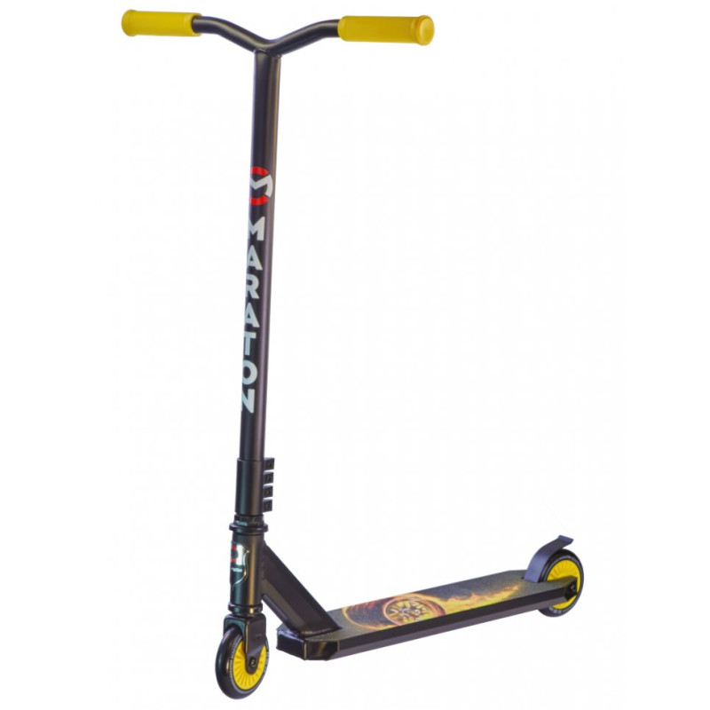 Труковий самокат двоколісний Maraton District з алюмінієвою рамою (Чорний)