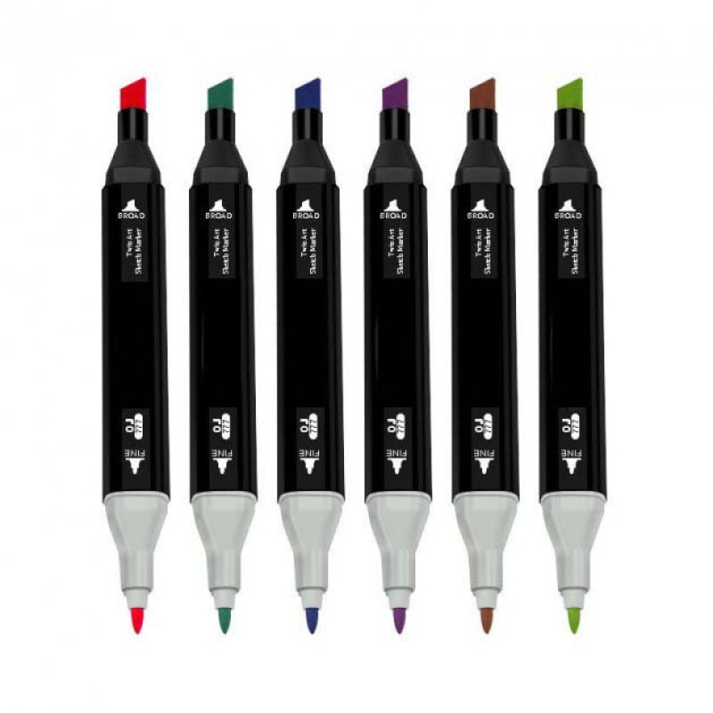 Набір скетч маркерів 120 шт для малювання двосторонні фломастери для скетчингу Pangxiang