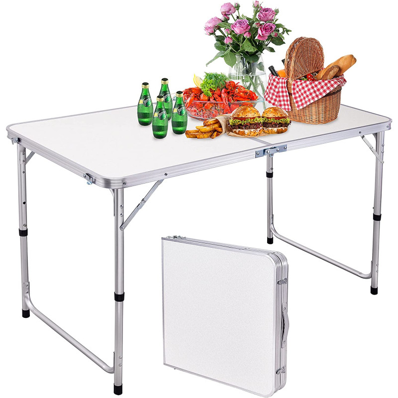 Розкладний стіл для пікніка з 4 стільцями FT-2107 (білий) Розкладний стіл для пікніка з 4 стільцями FT-2107 (білий)