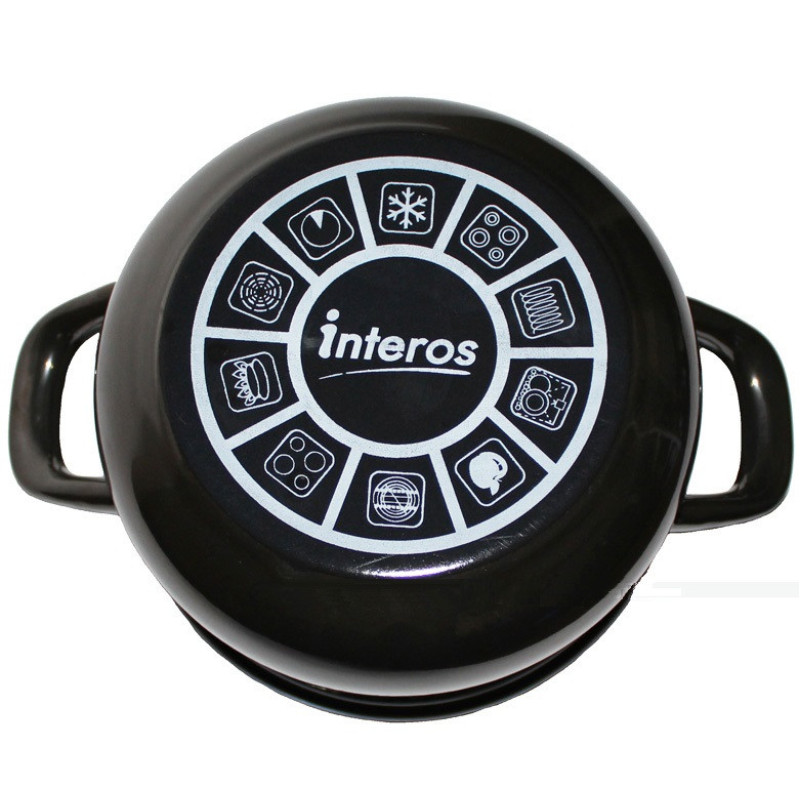 Набір емальованих каструль 6 предметів Interos (BA-9904) Чорний Набір емальованих каструль 6 предметів Interos (BA-9904) Чорний