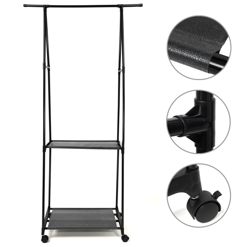 Вішалка підлогова для одягу Outwear Rack пересувна на коліщатках the new coat rack Чорна Вішалка підлогова для одягу Outwear Rack пересувна на коліщатках the new coat rack Чорна