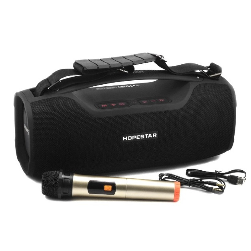 Портативна блютуз колонка Hopestar A6 PRO з мікрофоном PRO 55W Чорна bluetooth бездротова акустика