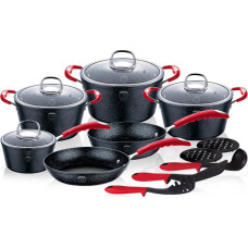 Кований набір посуду з мармуровим покриттям Berlinger Haus Black Stone Touch Line BH-1172N на 15 предметів