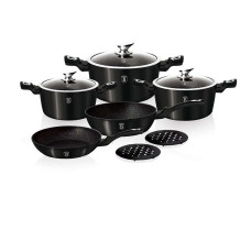Алюмінієвий набір посуду Berlinger Haus Metallic Line Royal Black Edition BH-1663N 10 предметів